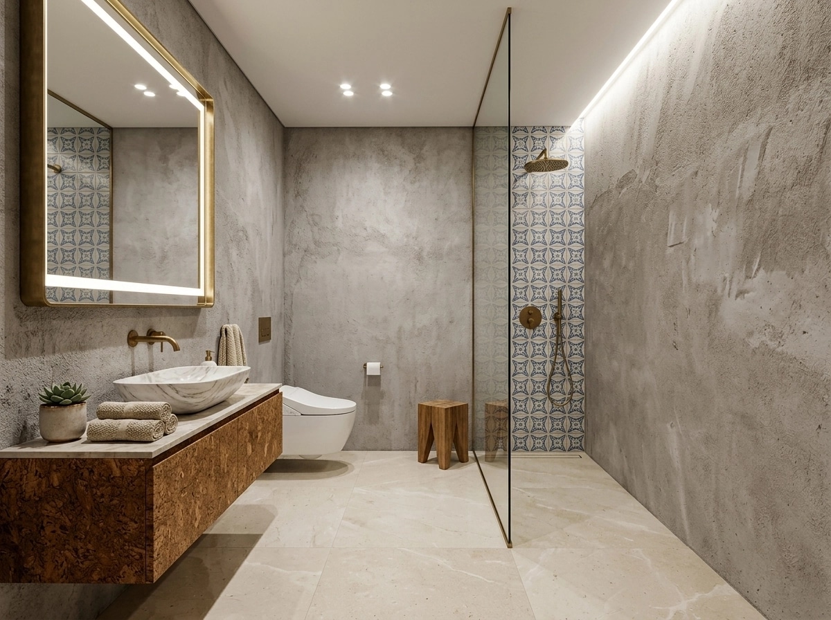 Portuguese Modern الحمام design — interior photo by GenRoom AI