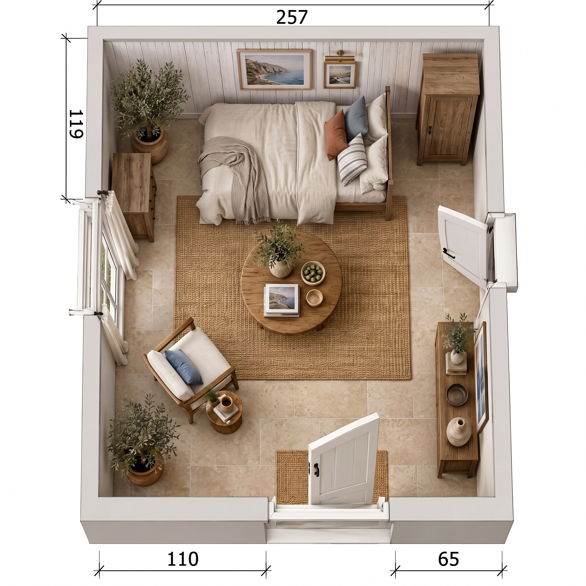 Mediterranean Living Room design — interior photo by GenRoom AI