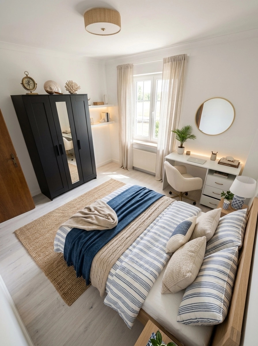 Interior design in Coastal / Hamptons style — Bedroom by GenRoom AI