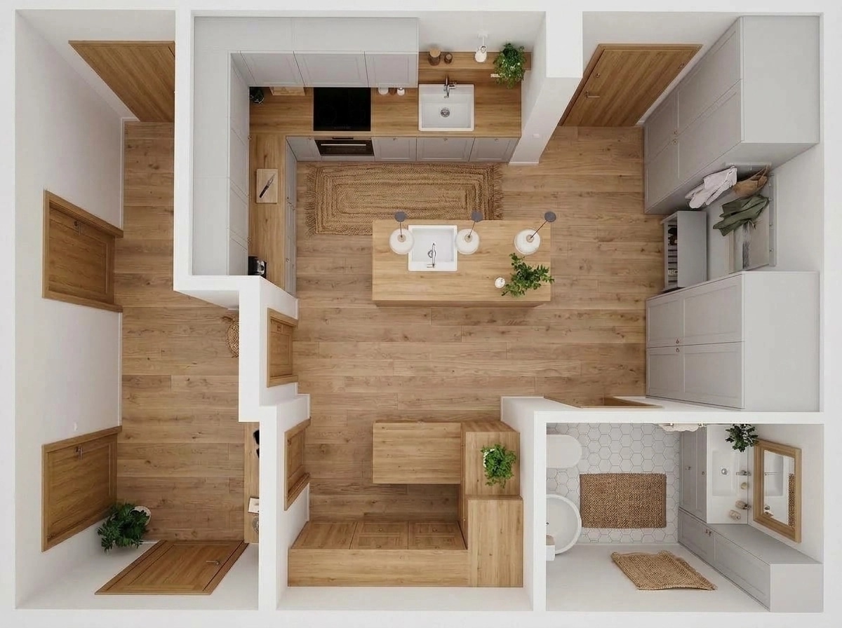 Interior design in Scandinavian style — Living Room by GenRoom AI