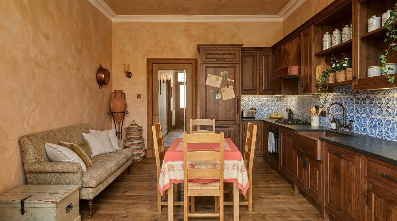 Kitchen interior in Mediterranean style — photo by GenRoom AI