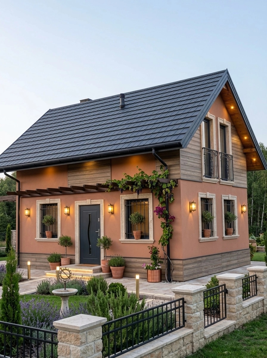 Facade design in Mediterranean Facade style — photo by GenRoom AI