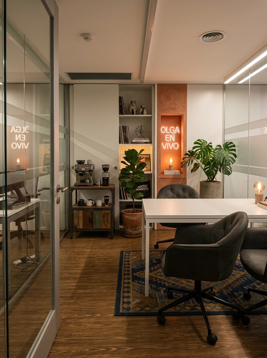 Office interior in Loft / Industrial style — photo by GenRoom AI