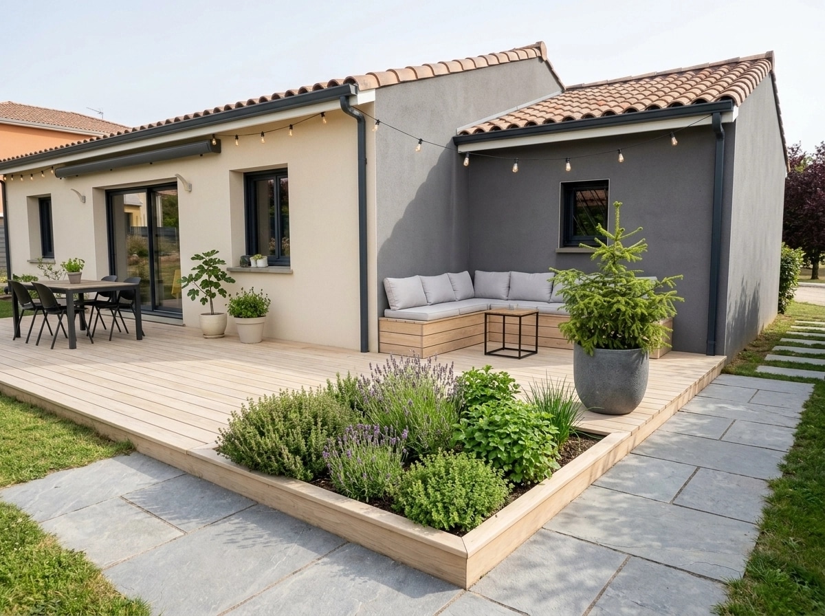 Landscape design in Scandinavian Garden style — Yard by GenRoom AI