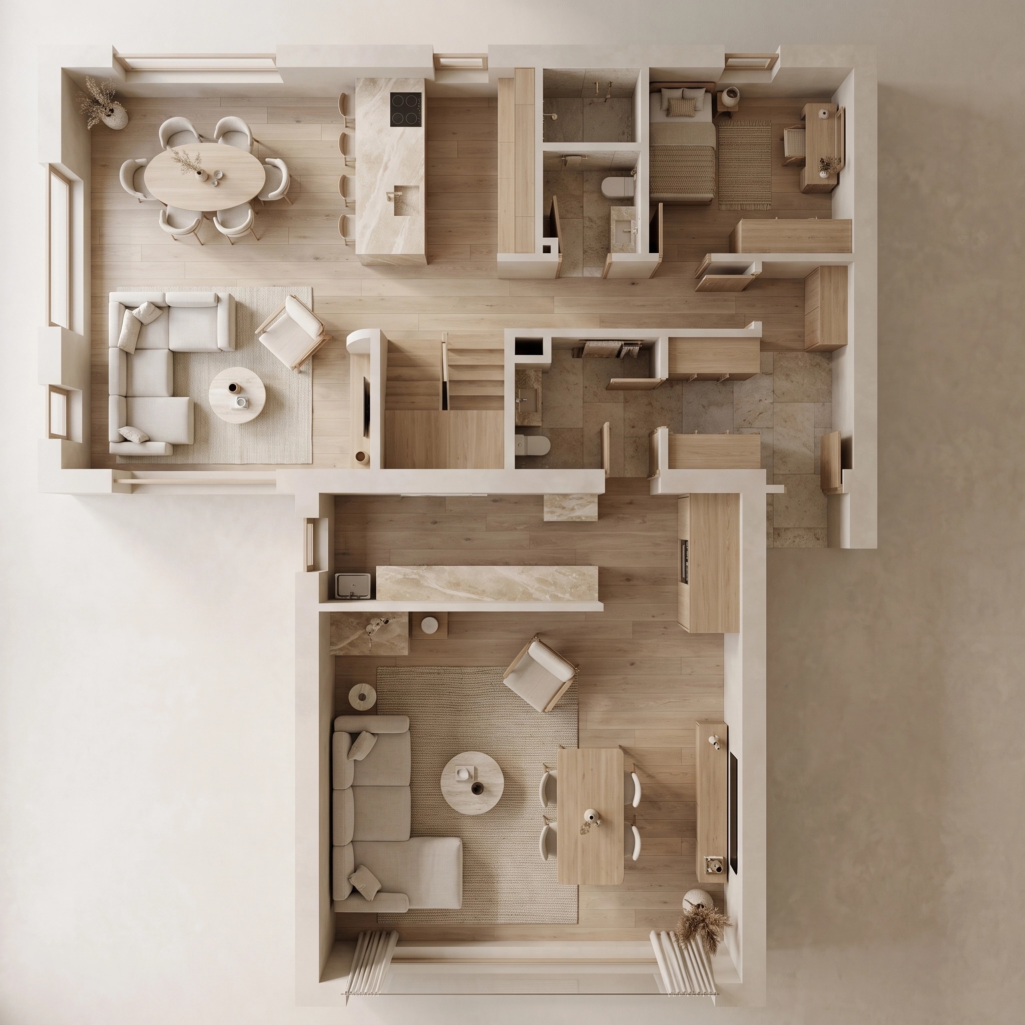 Interior design in Minimalism style — Living Room by GenRoom AI