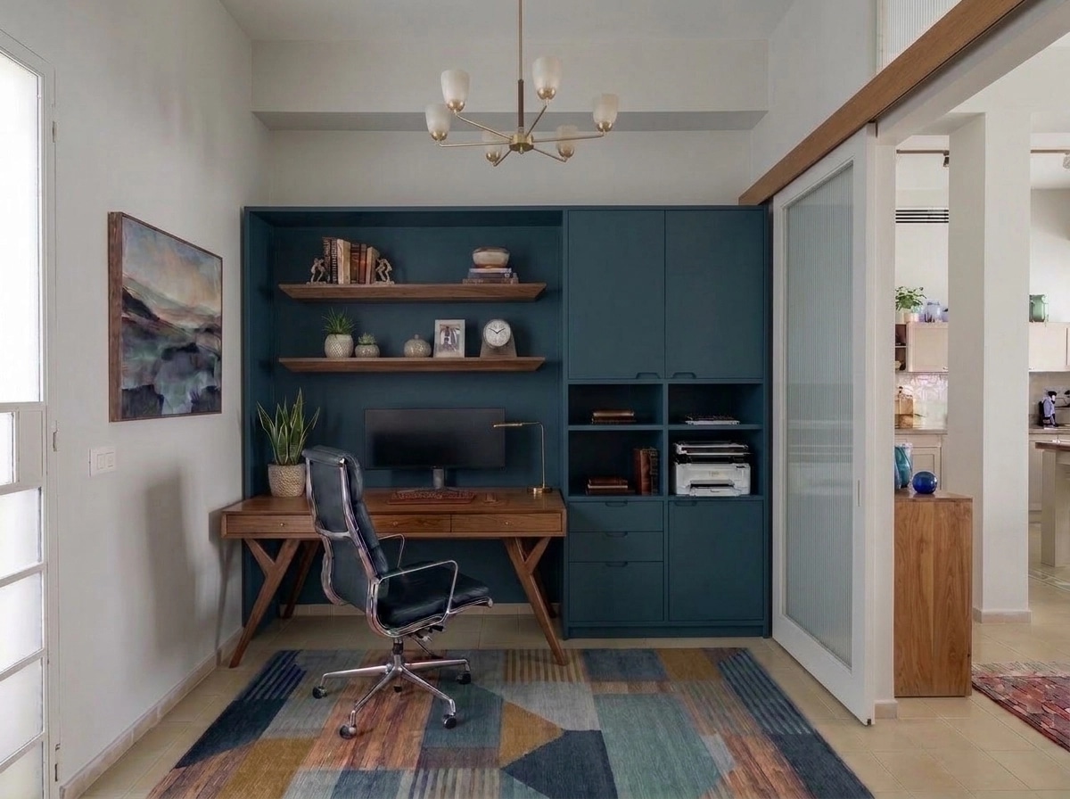 Interior design in Mid-Century Modern style — home_office by GenRoom AI