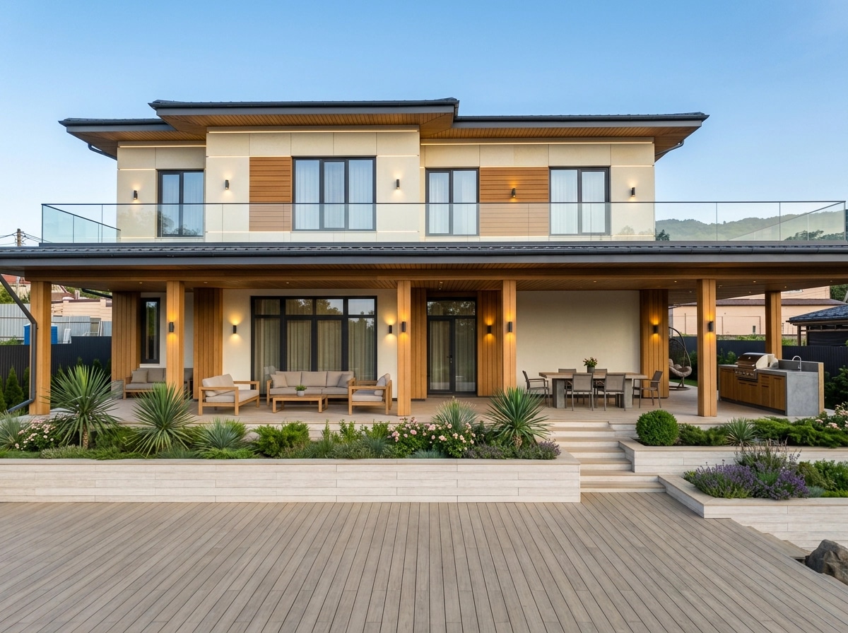 Contemporary Facade Қасбет design — facade photo by GenRoom AI