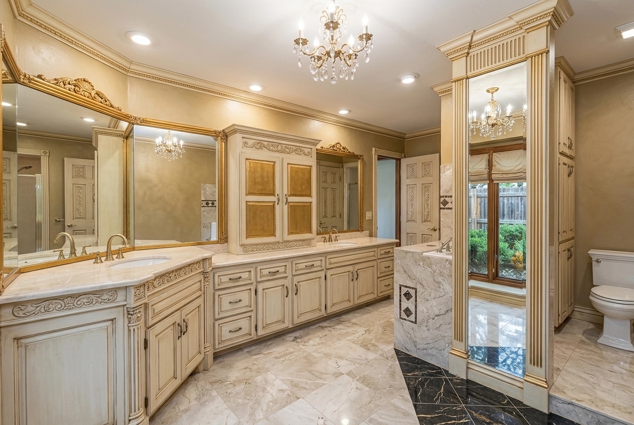 Bathroom interior in Neoclassic style — photo by GenRoom AI