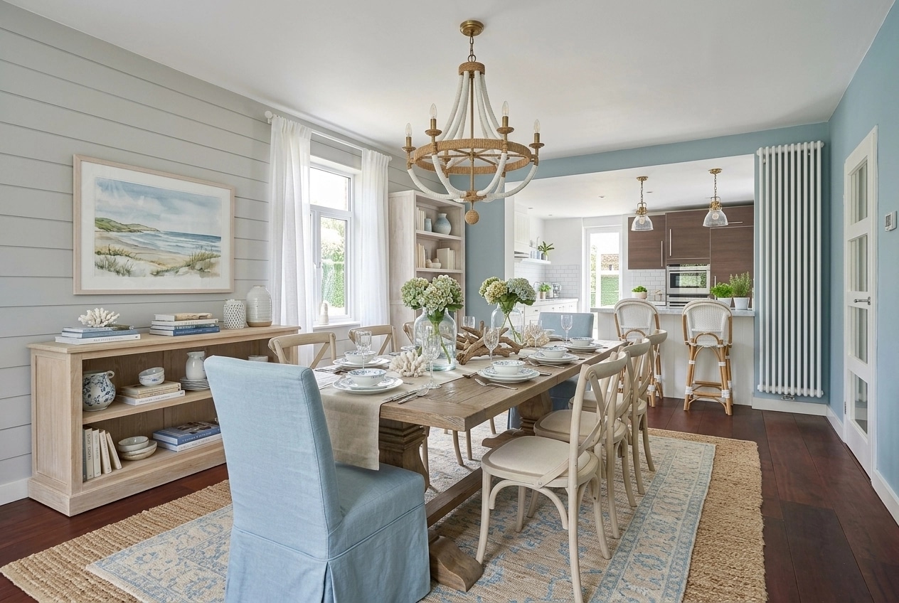 Interior design in Coastal / Hamptons style — dining_room by GenRoom AI