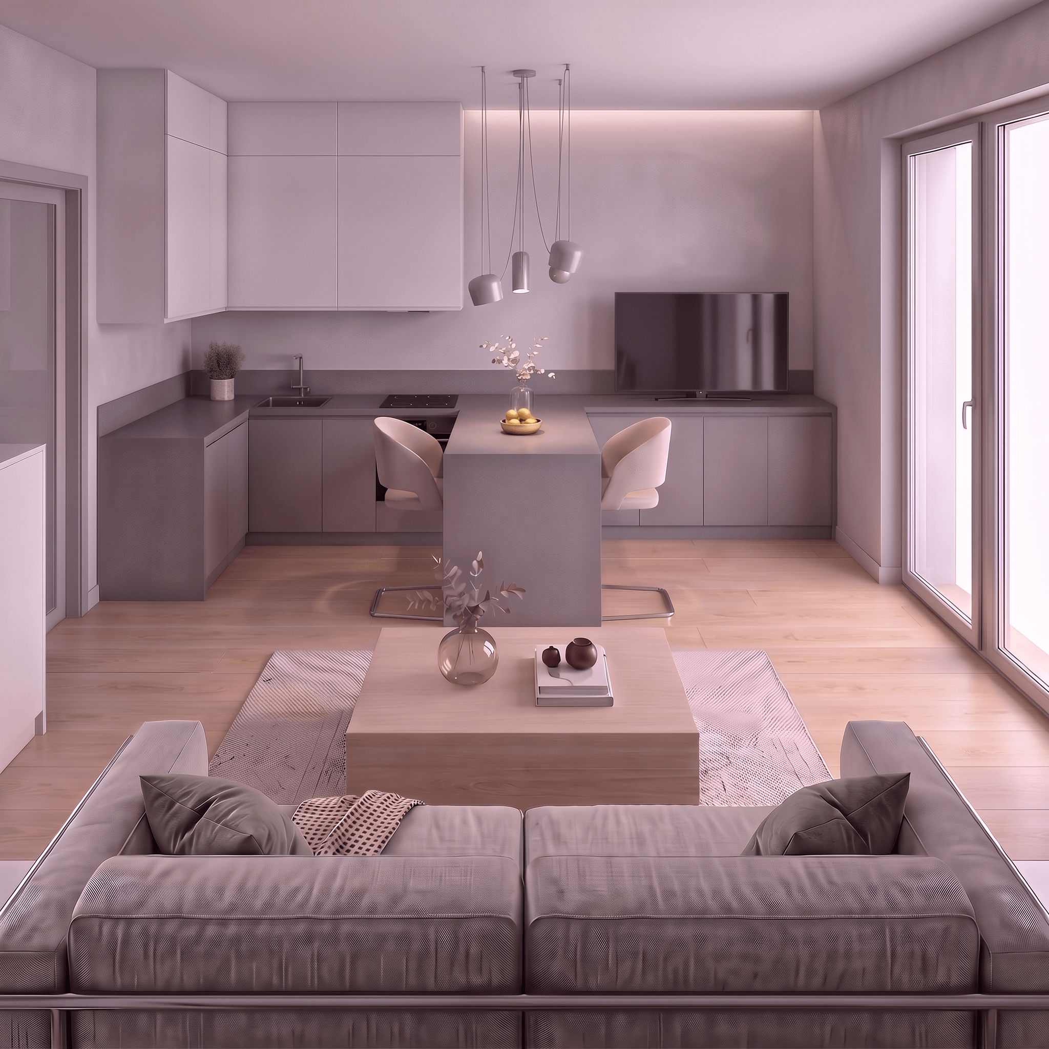 Minimalism Living Room design — interior photo by GenRoom AI