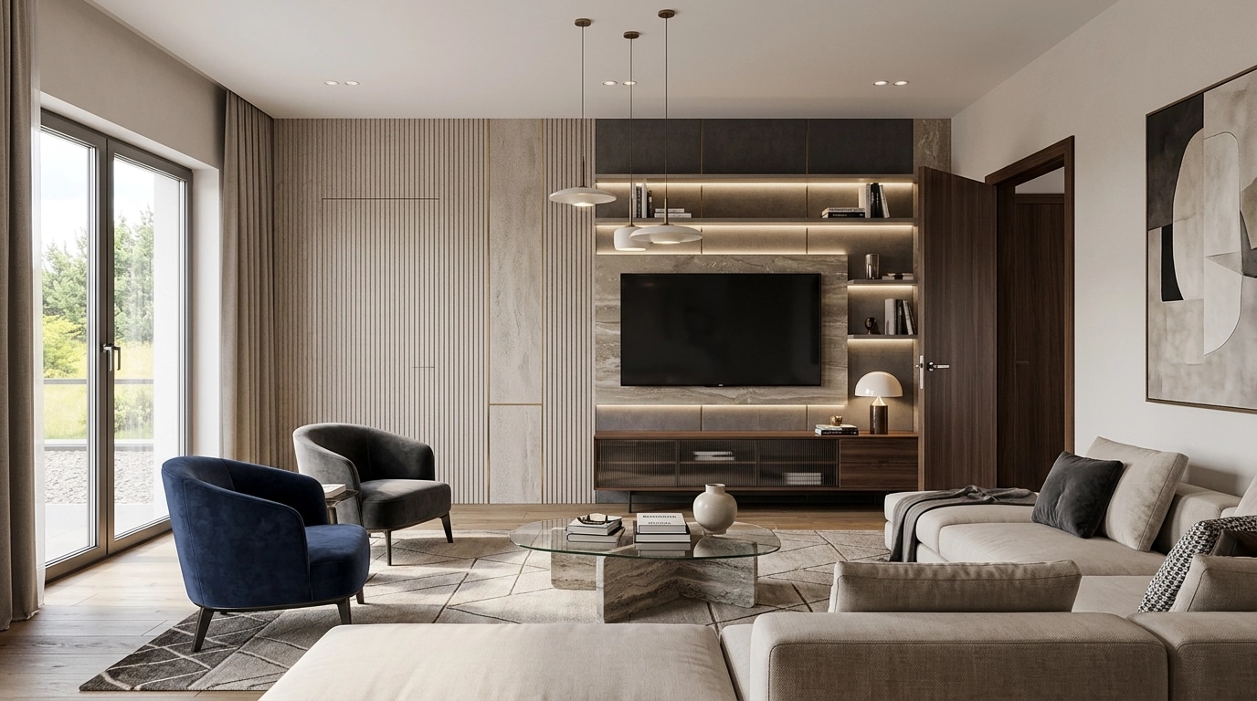 Interior design in Contemporary style — Living Room by GenRoom AI