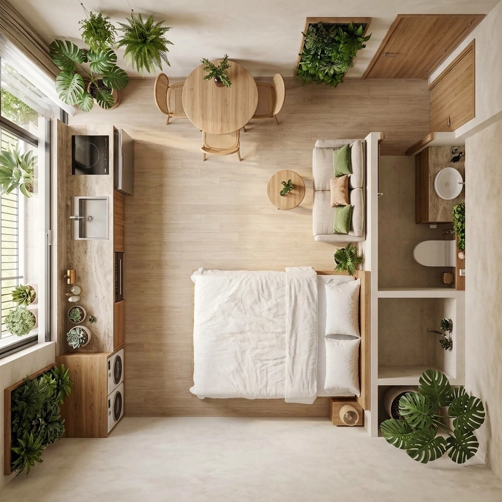 Interior design in Biophilic style — Living Room by GenRoom AI