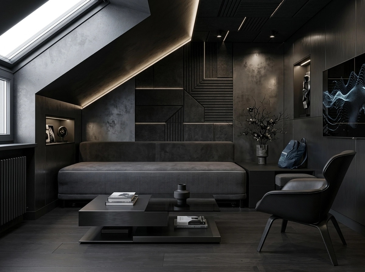 Interior design in Blacktec style — Living Room by GenRoom AI