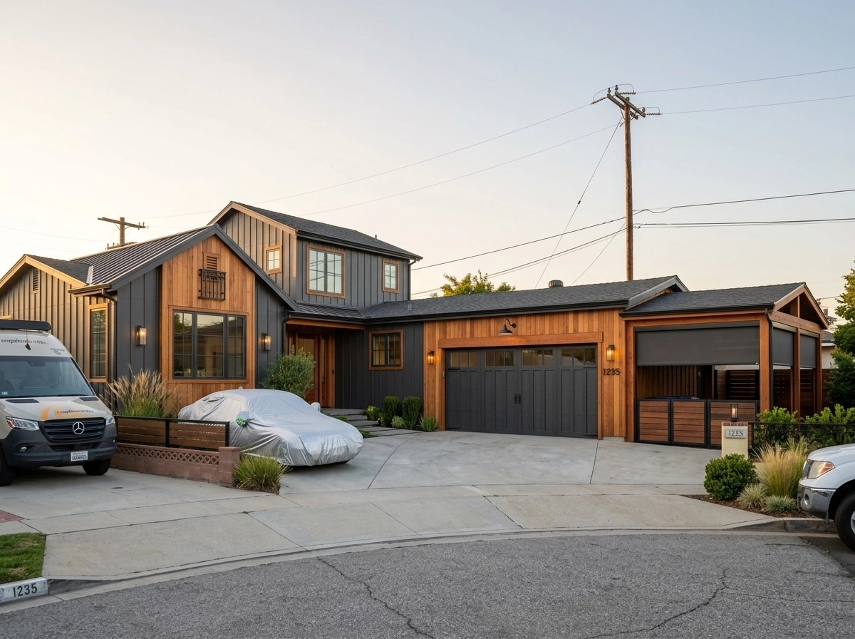 Cephe tasarımı Barnhouse Facade stili — Cephe GenRoom AI