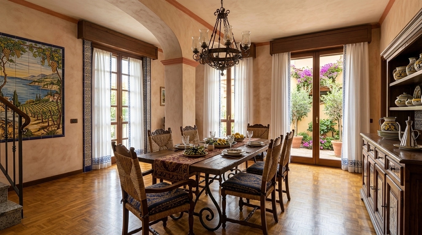 Interior design in Mediterranean style — dining_room by GenRoom AI