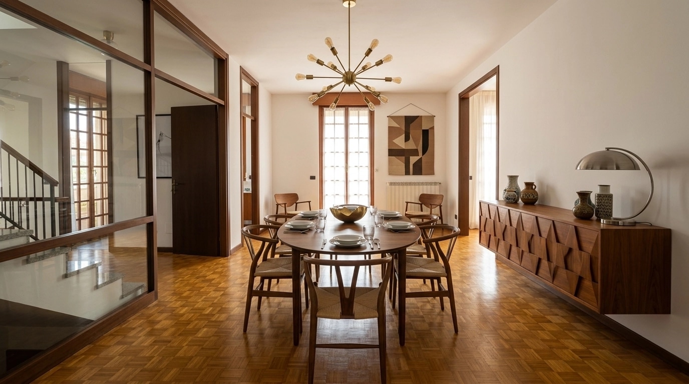 Design d'intérieur en style Mid-Century Modern — dining_room par GenRoom AI