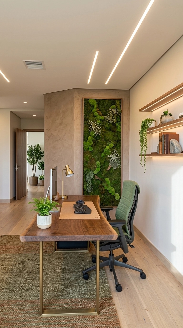 Office interior in Biophilic style — photo by GenRoom AI