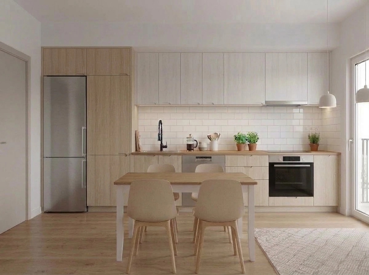 Kitchen interior in Scandinavian style — photo by GenRoom AI