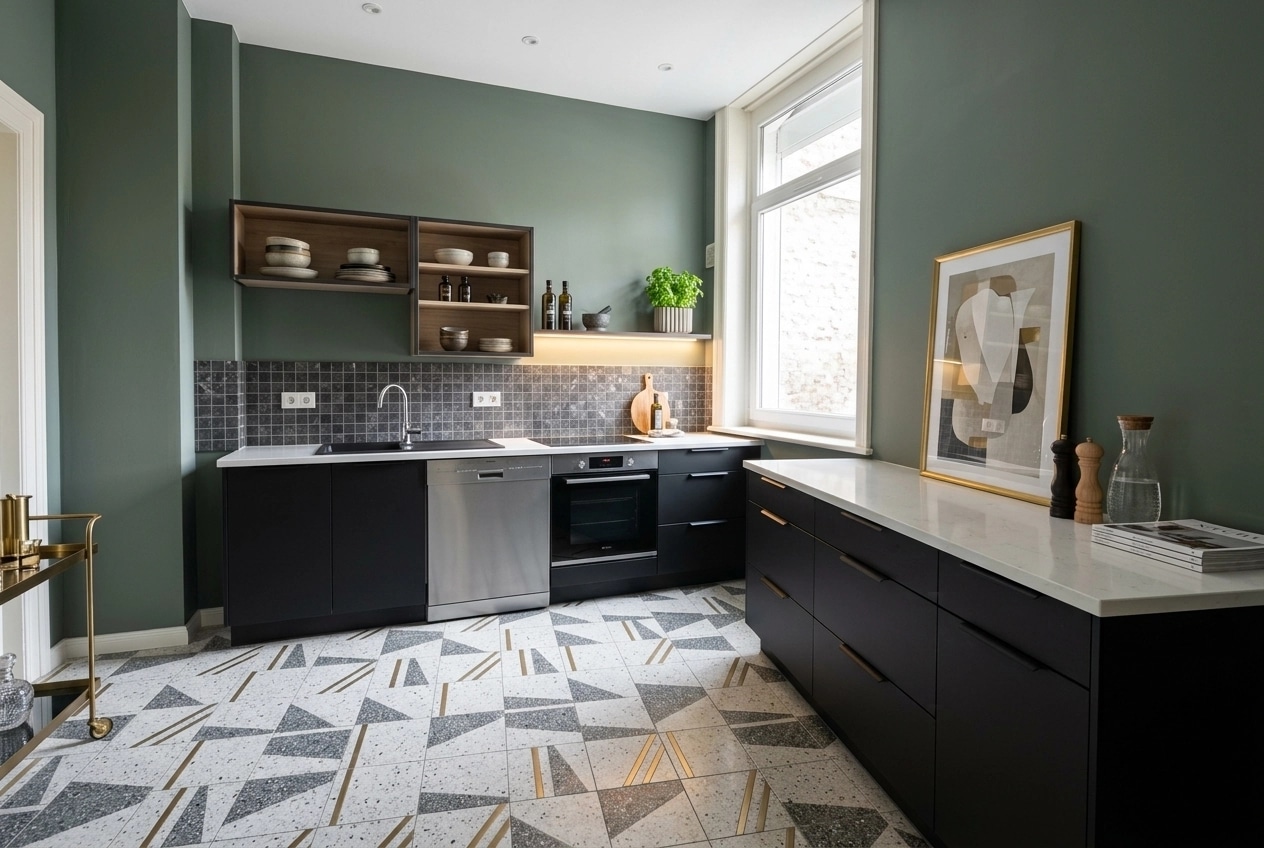 Kitchen interior in Contemporary style — photo by GenRoom AI