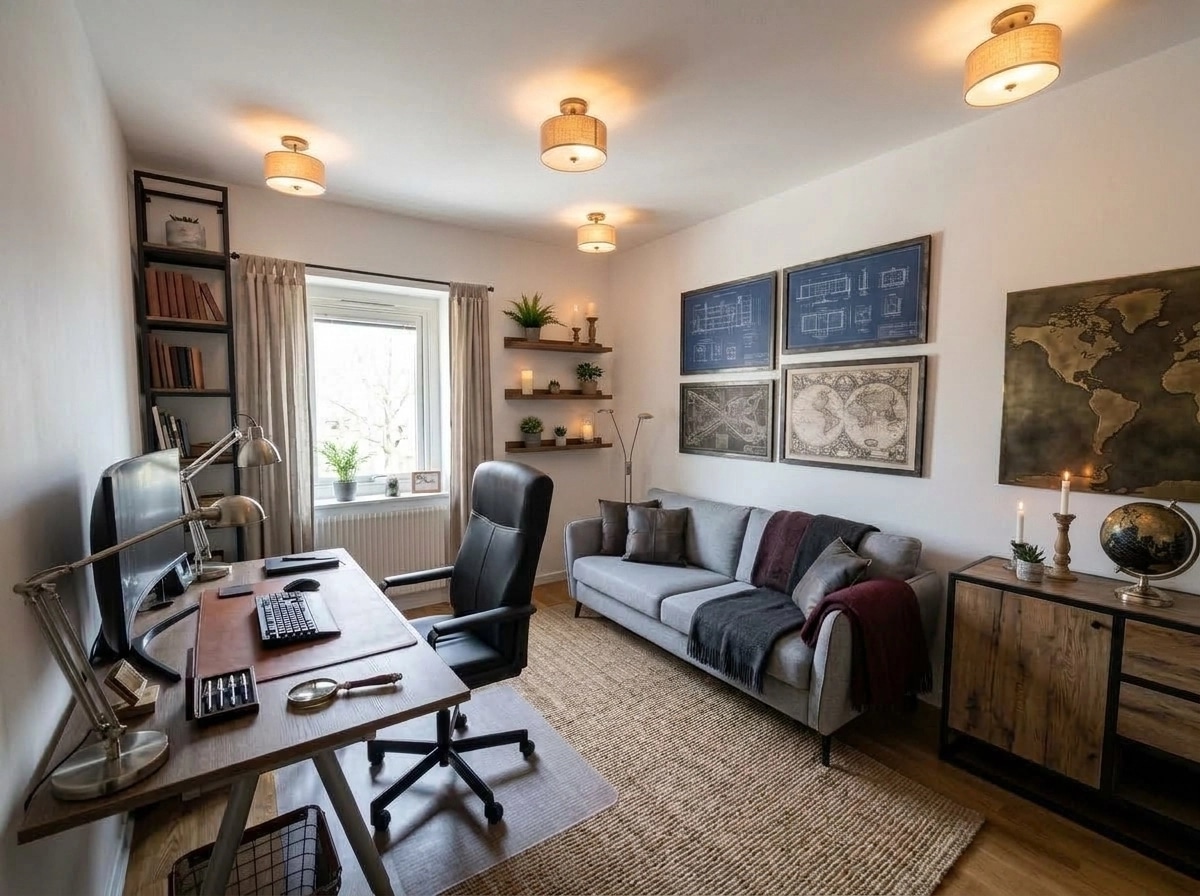 Office interior in Loft / Industrial style — photo by GenRoom AI