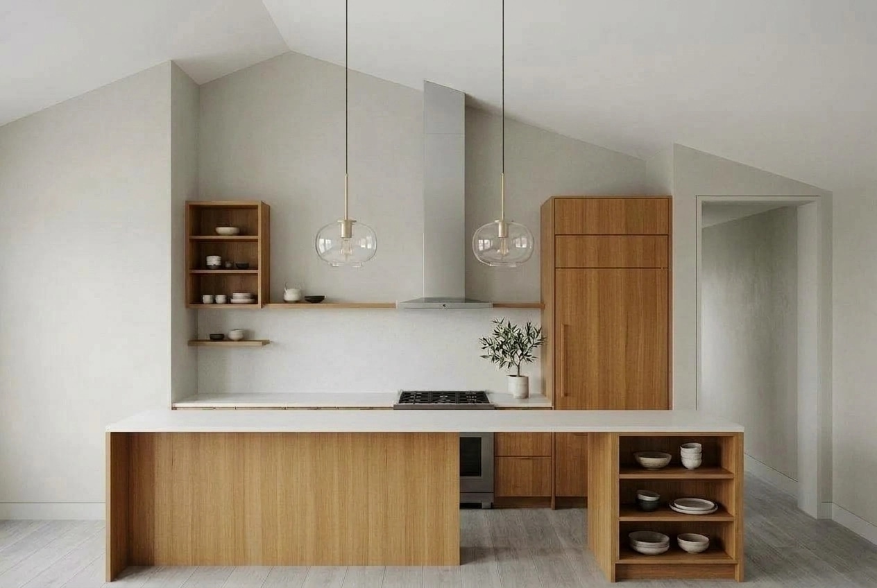 Kitchen interior in Scandinavian style — photo by GenRoom AI