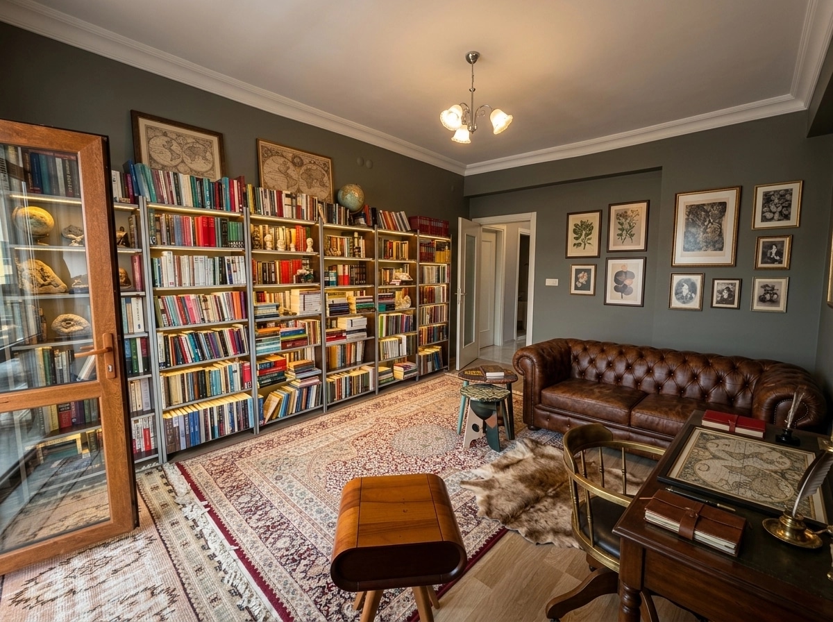 Interior design in Eclectic style — library by GenRoom AI