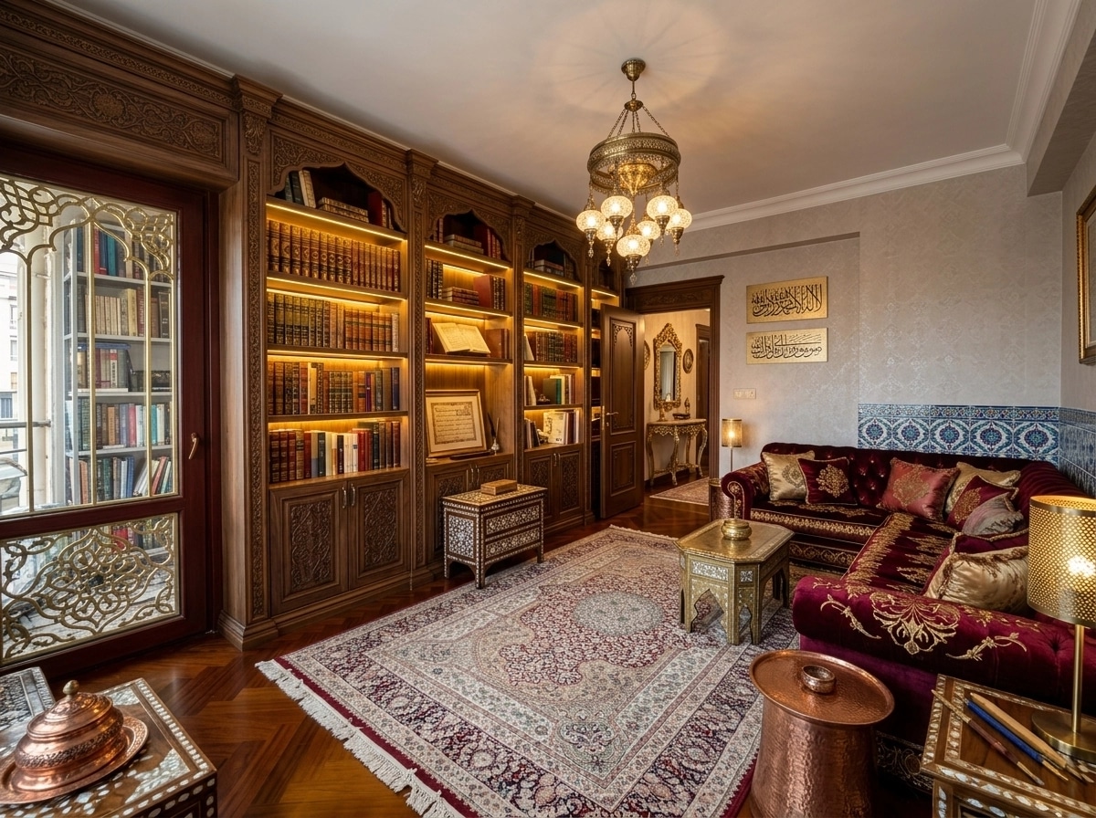 Interior design in Ottoman style — library by GenRoom AI