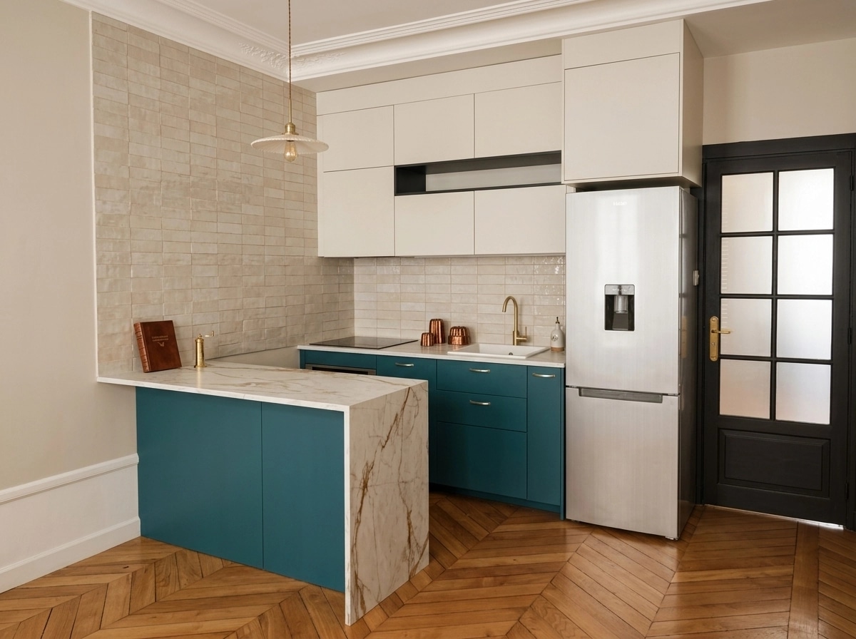Interior design in French Parisian style — Kitchen by GenRoom AI