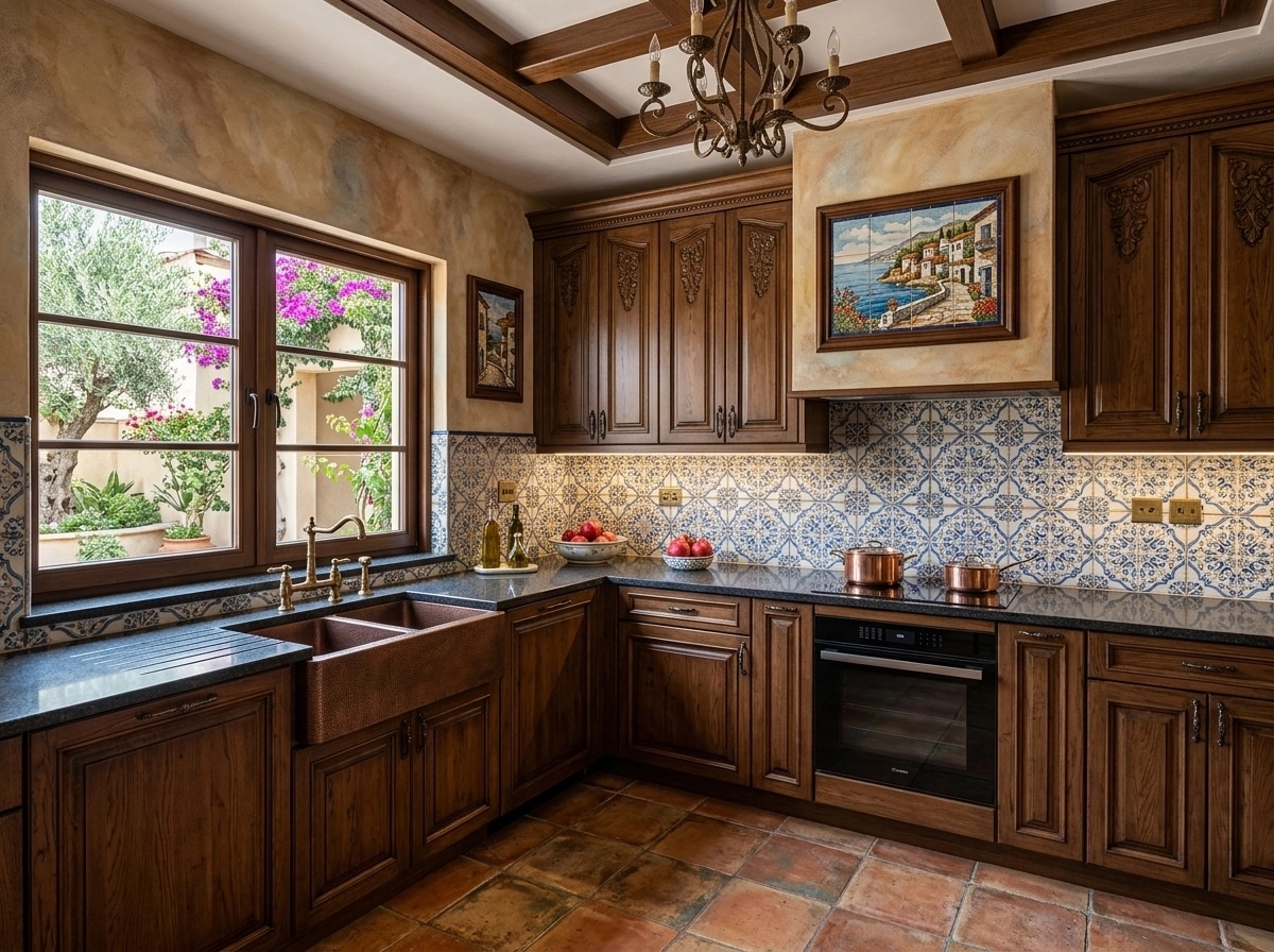 Kitchen interior in Mediterranean style — photo by GenRoom AI