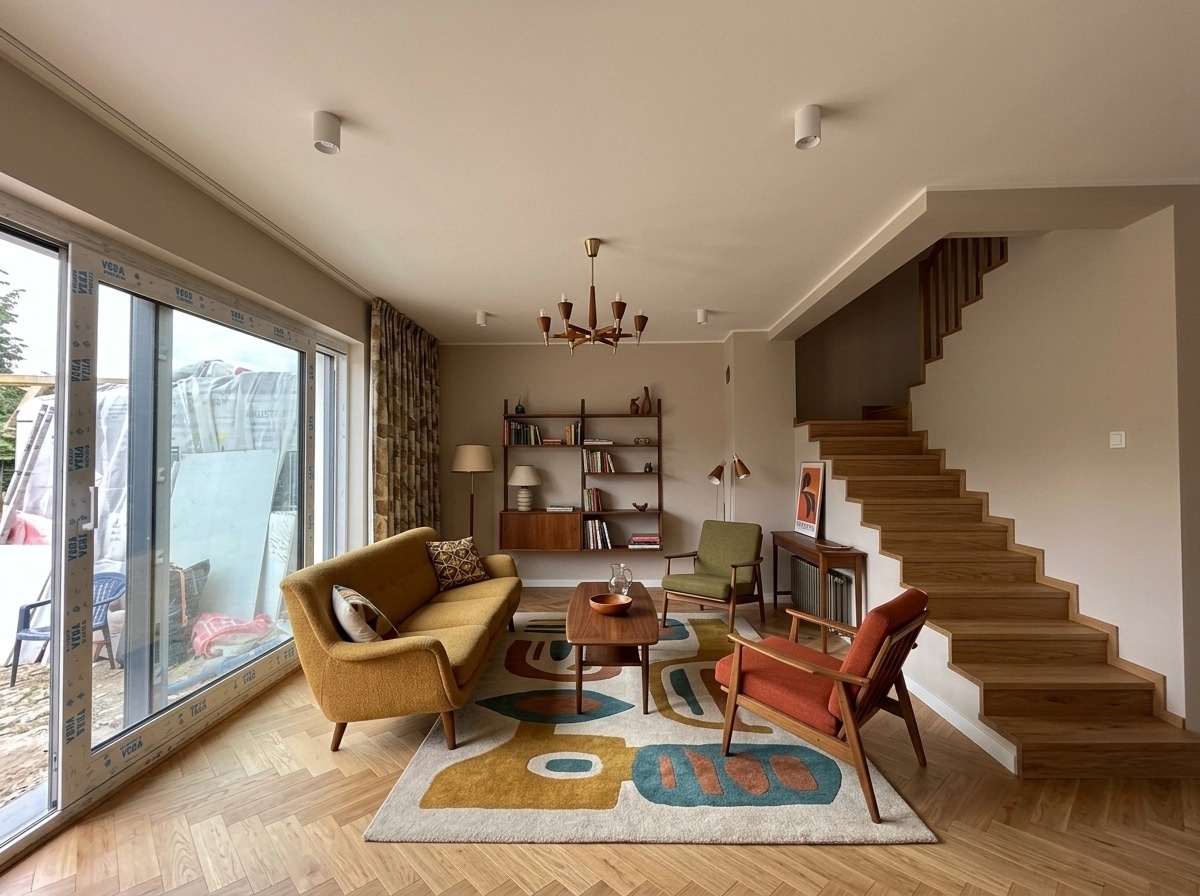 Interior design in Mid-Century Modern style — Living Room by GenRoom AI