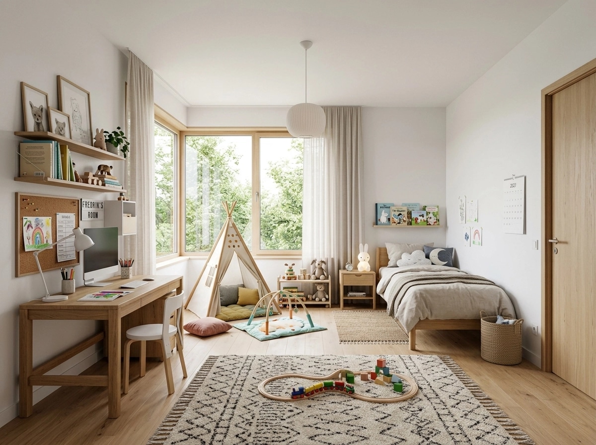 Scandinavian Kids Room design — interior photo by GenRoom AI