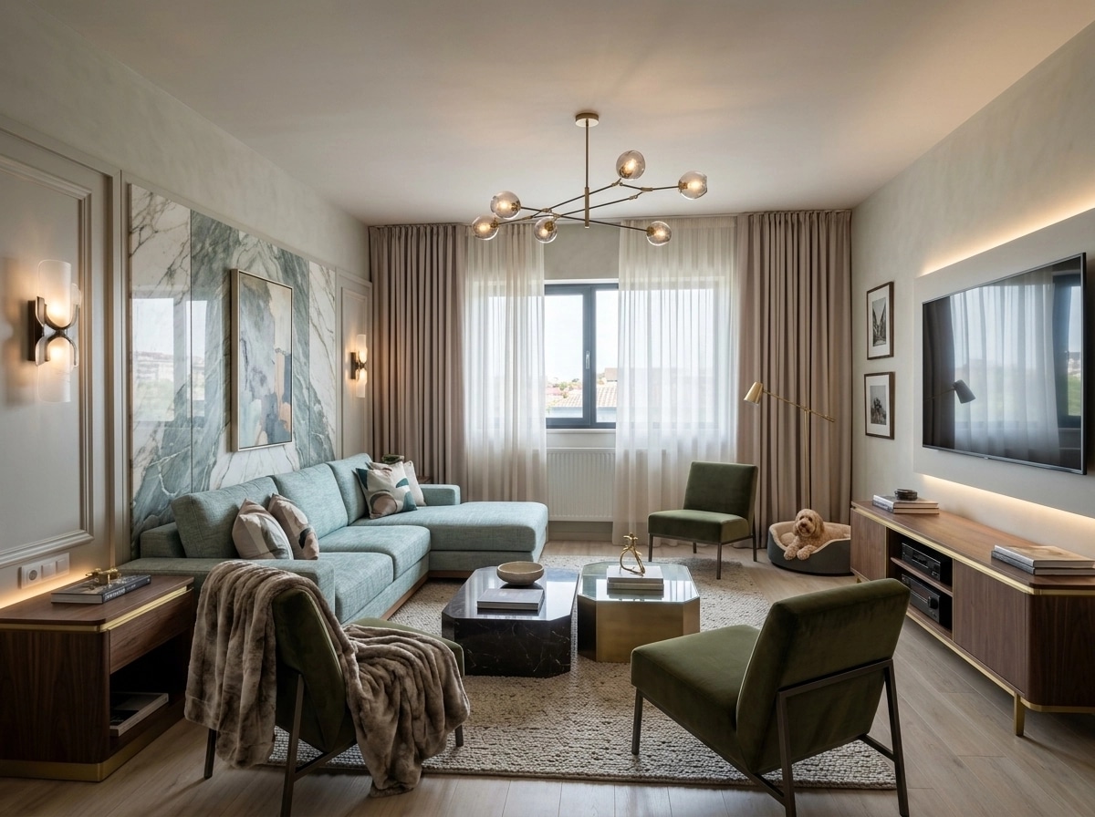 Interior design in Contemporary style — Living Room by GenRoom AI