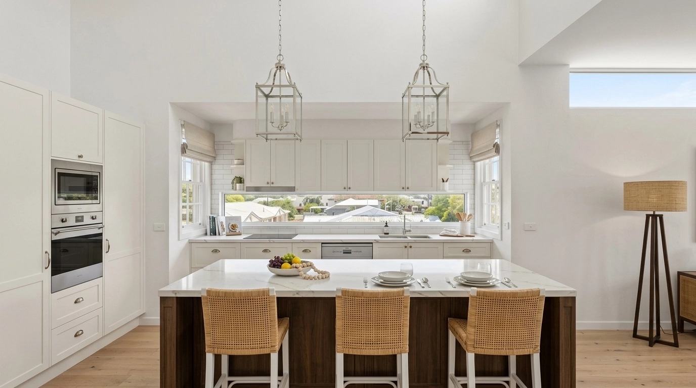Coastal / Hamptons Kitchen design — interior photo by GenRoom AI