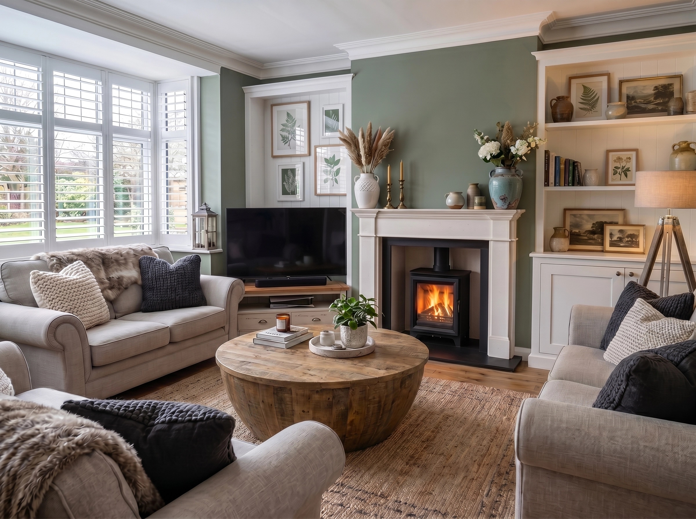Transitional Ruang Tamu design — interior photo by GenRoom AI