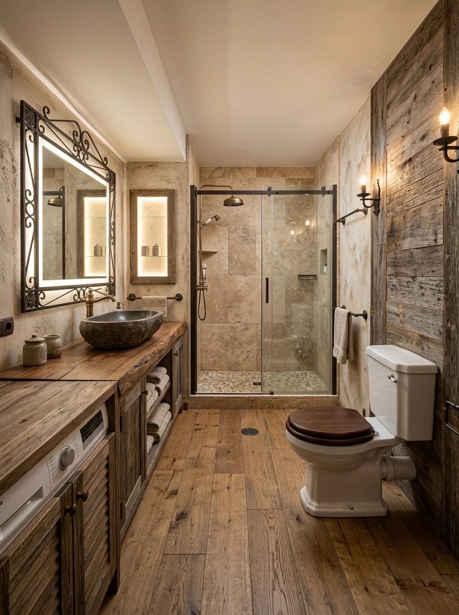 Rustic Salle de Bain design — interior photo by GenRoom AI
