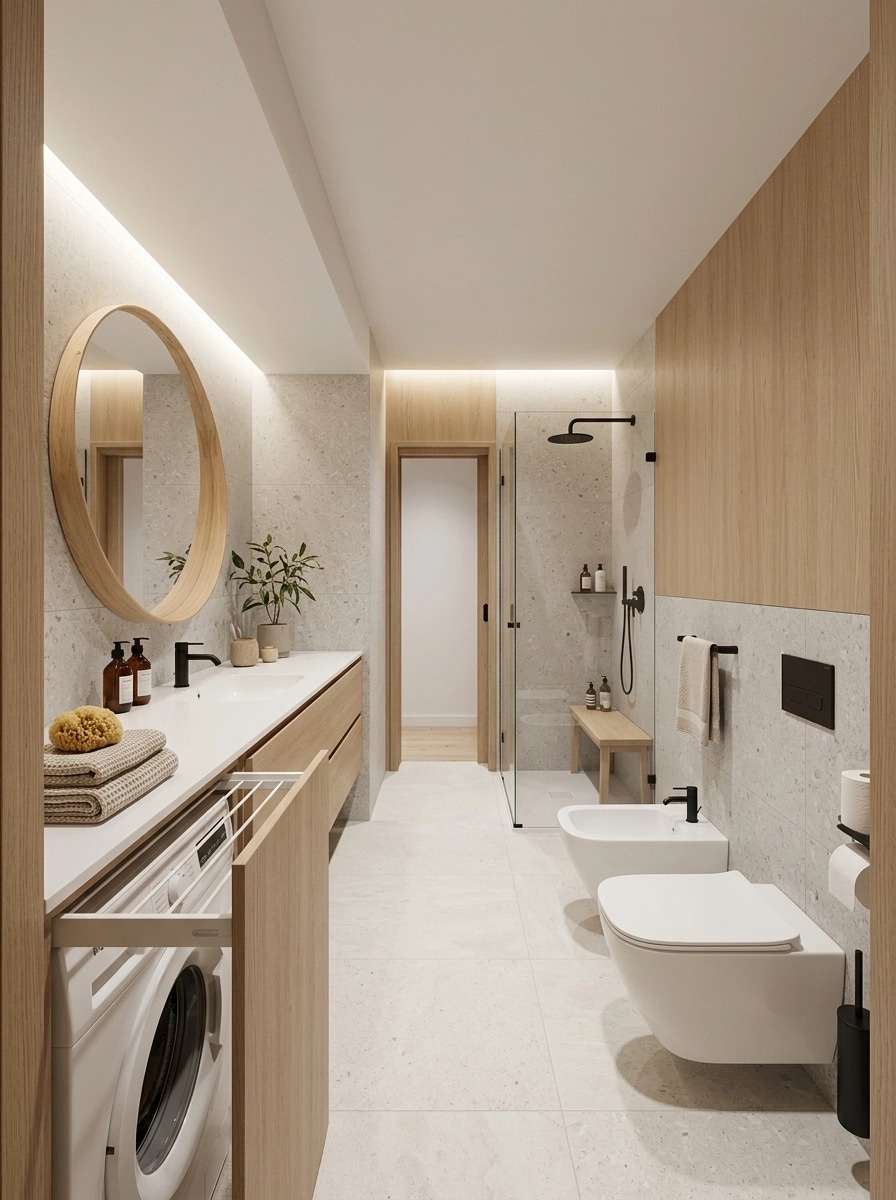 Scandinavian Bathroom design — interior photo by GenRoom AI