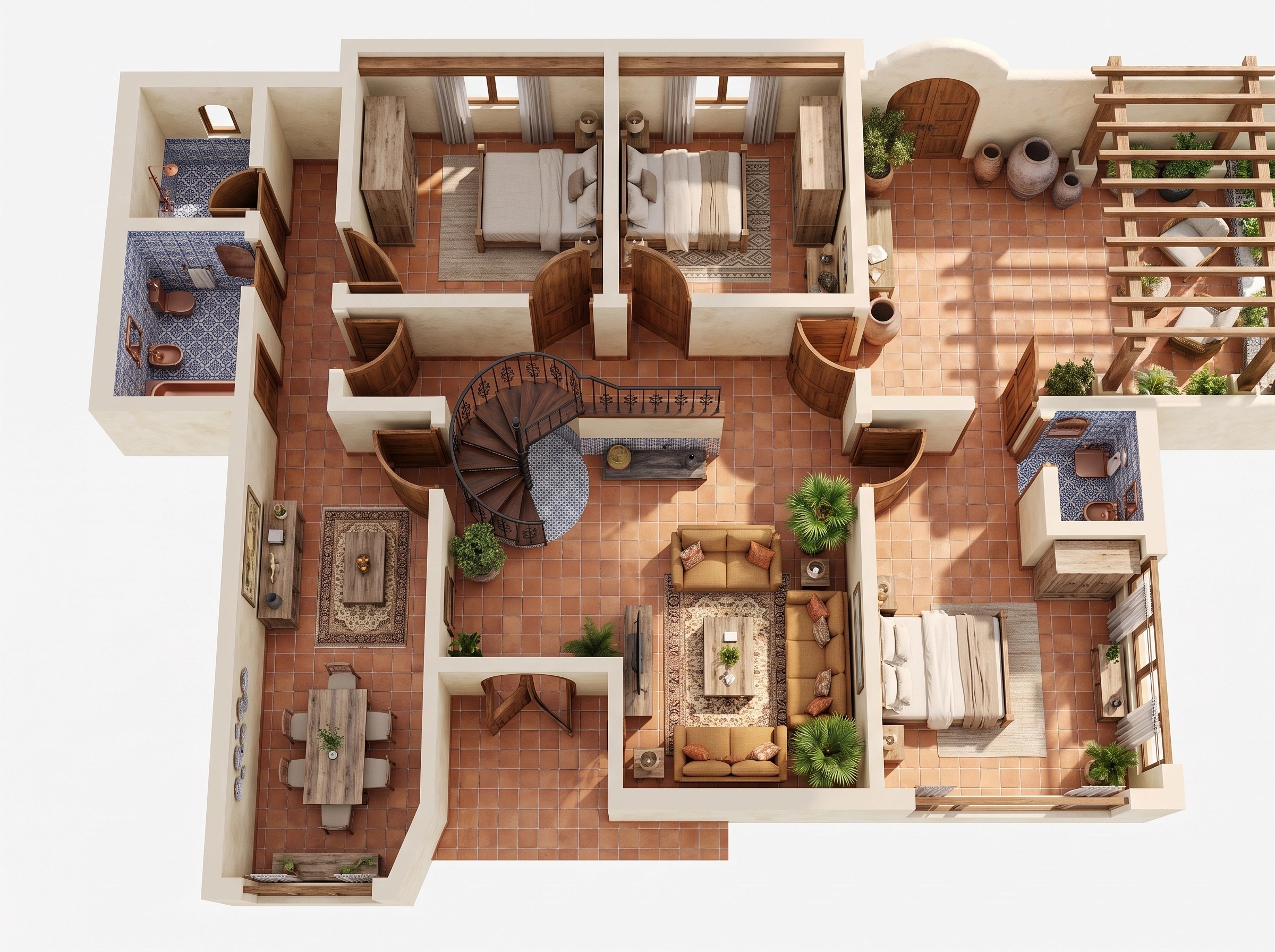 Diseño de interiores en estilo Mediterranean — Salón por GenRoom AI