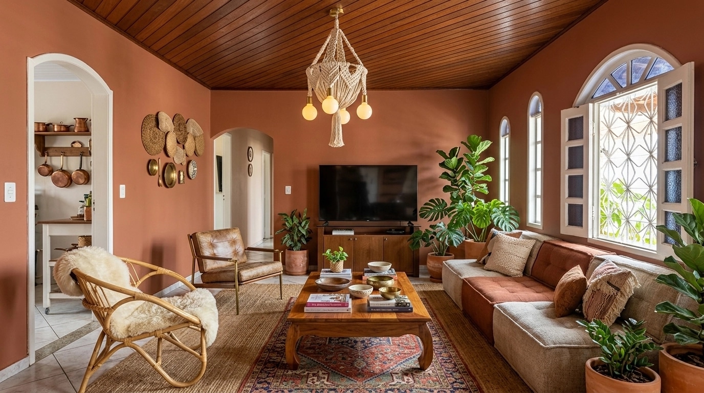 Interior design in Bohemian style — Living Room by GenRoom AI