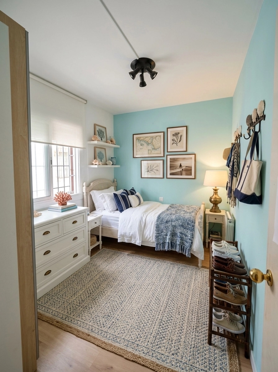 Interior design in Coastal / Hamptons style — Bedroom by GenRoom AI