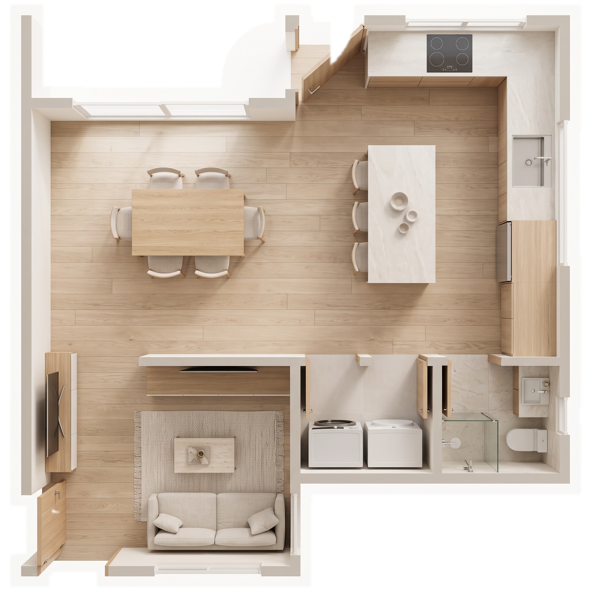 Interior design in Minimalism style — Living Room by GenRoom AI