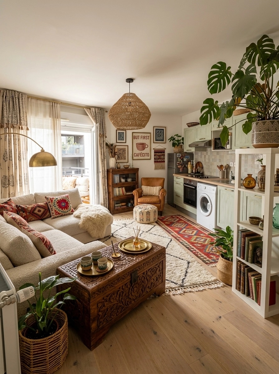 Interior design in Bohemian style — Living Room by GenRoom AI