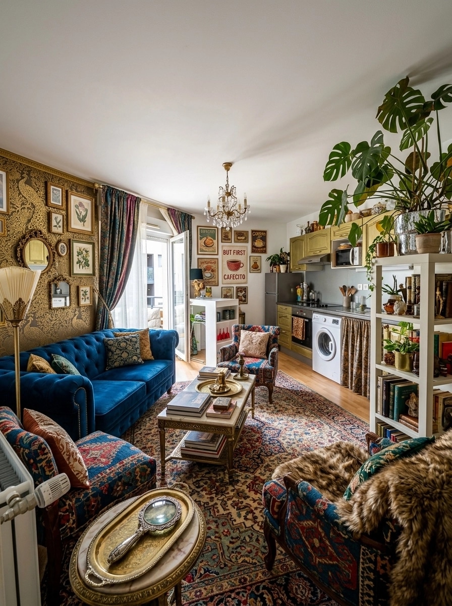Maximalist Living Room design — interior photo by GenRoom AI