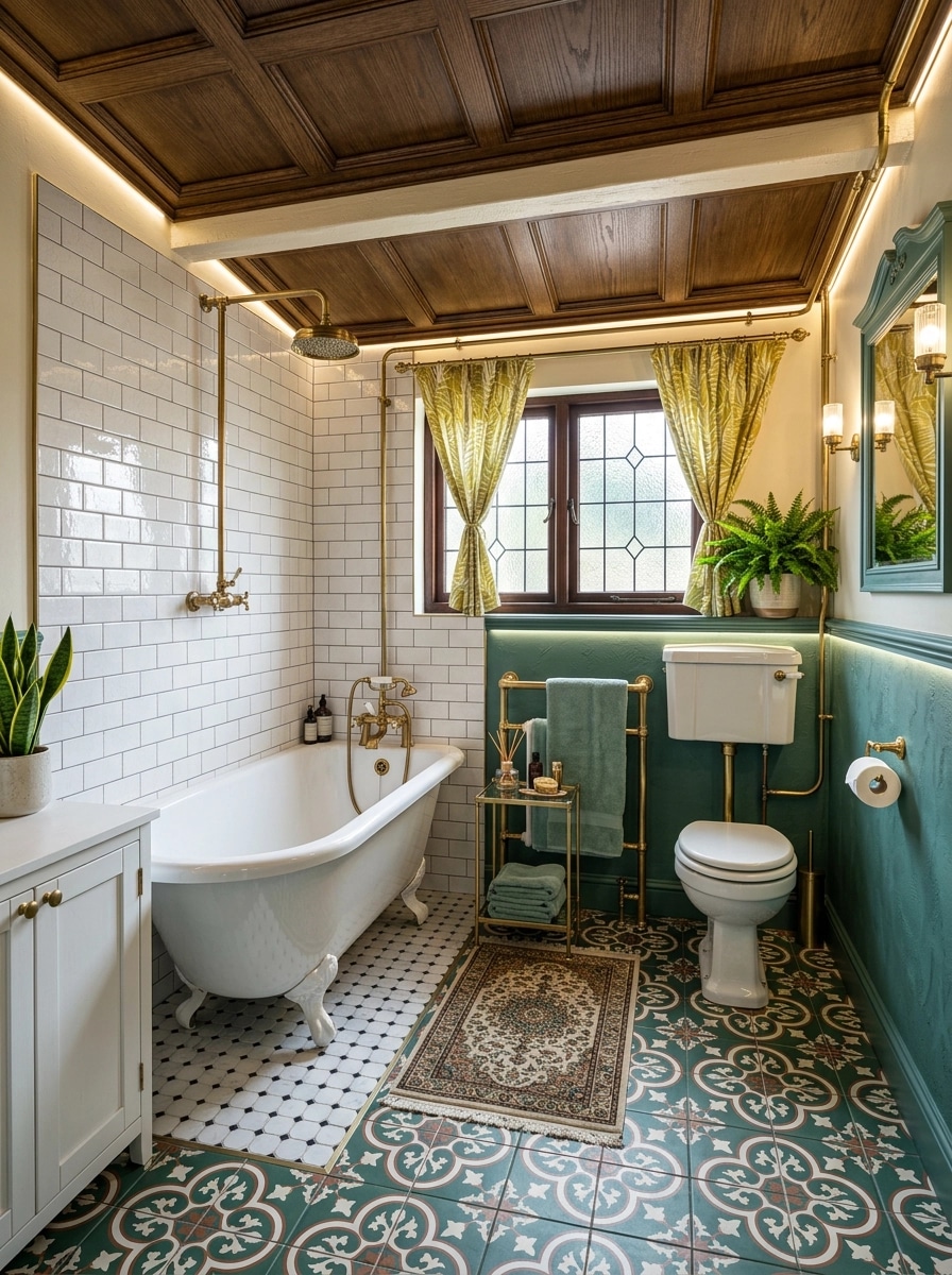 Bathroom interior in British style — photo by GenRoom AI