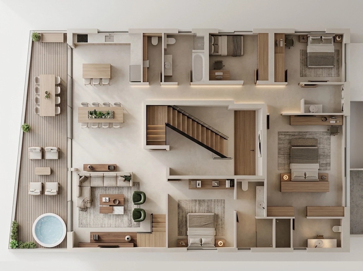 Minimalism Living Room design — interior photo by GenRoom AI