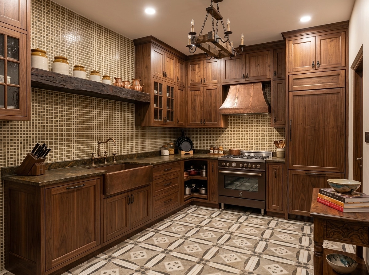 Kitchen interior in Rustic style — photo by GenRoom AI