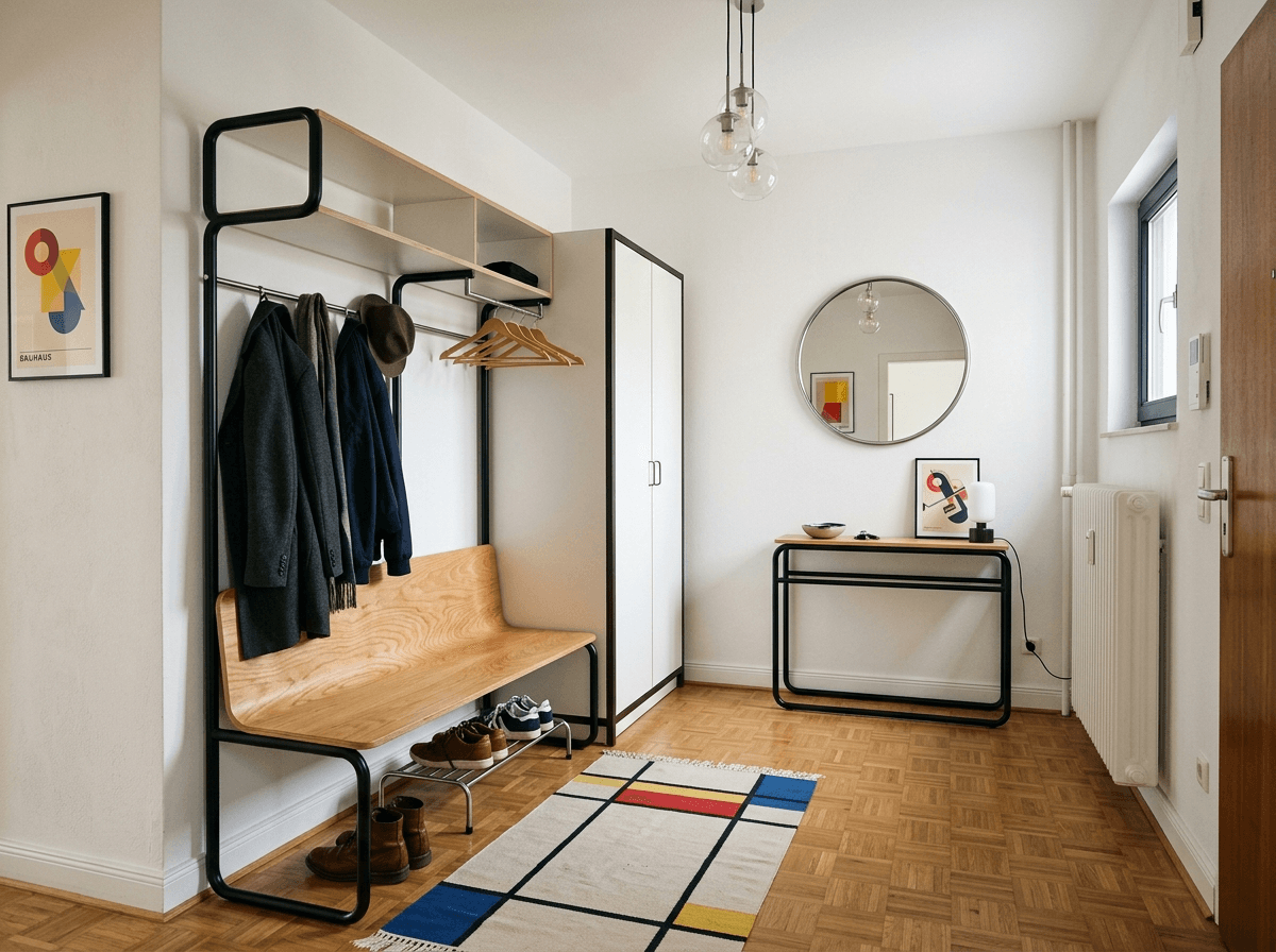 Hallway interior in Bauhaus style — photo by GenRoom AI