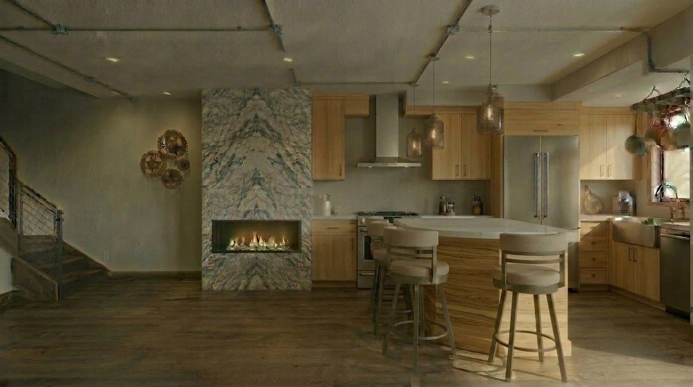 Interior design in Loft / Industrial style — Kitchen by GenRoom AI