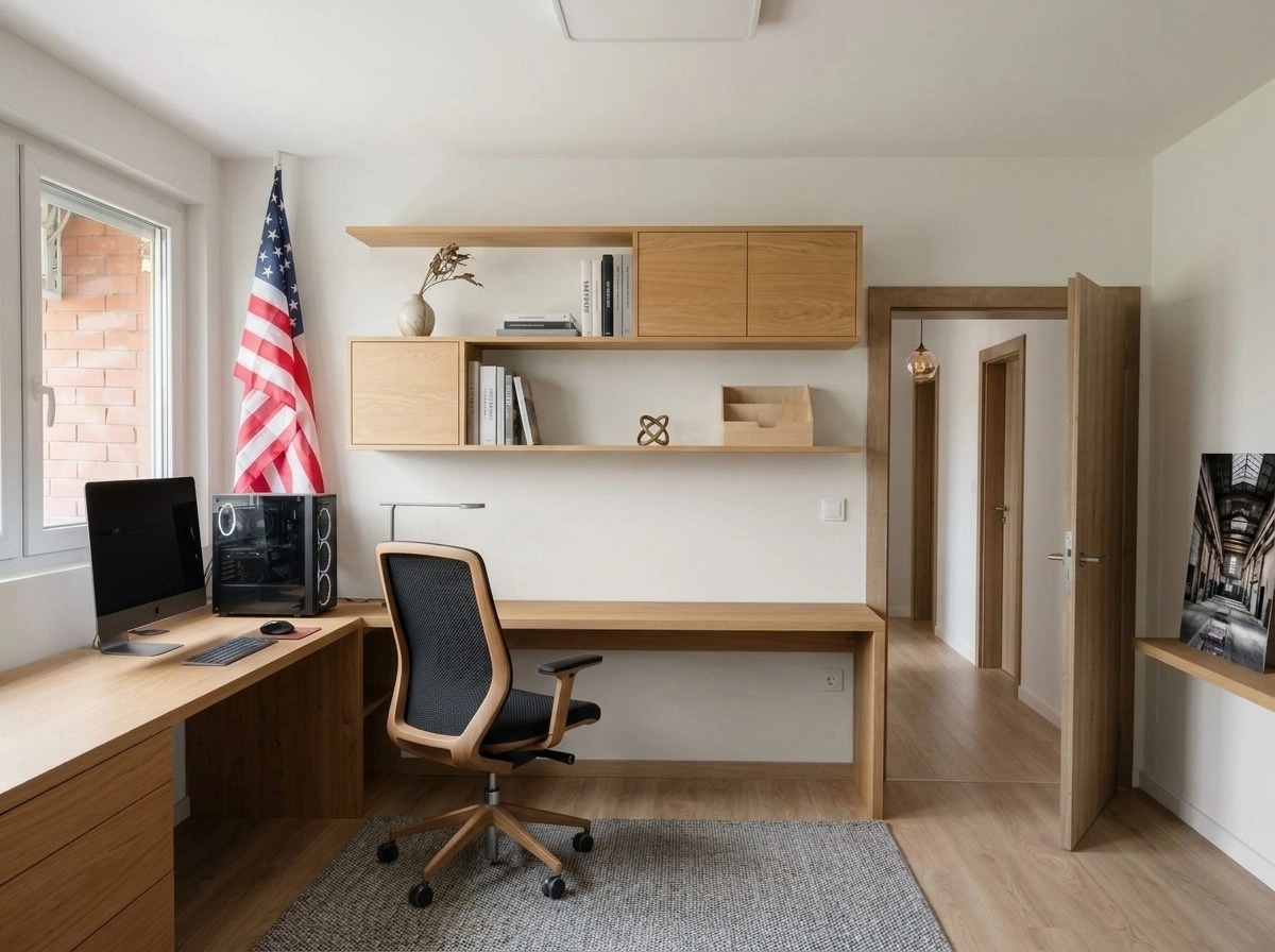 Interior design in Loft / Industrial style — home_office by GenRoom AI