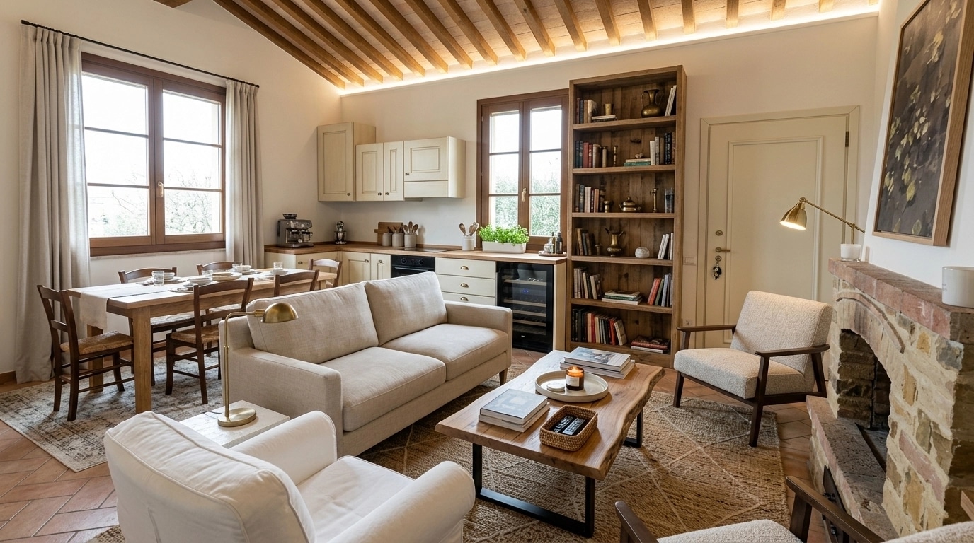 Modern Farmhouse Living Room design — interior photo by GenRoom AI