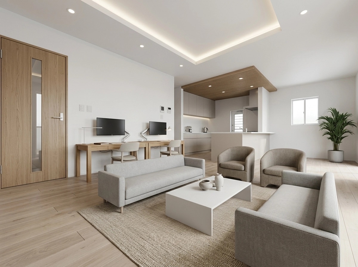 Minimalism Living Room design — interior photo by GenRoom AI